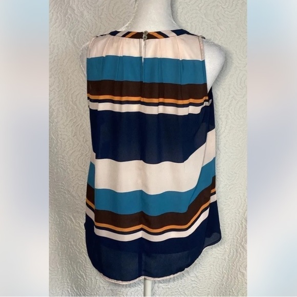 MEADOW RUE Top Anthropologie Peasant Boho Beachstripe Blouse Stripe Blue Xsmall - Picture 3 of 14